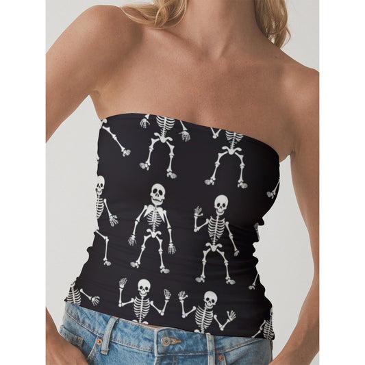 All-Over Print Women's Double-Layer Strapless Top