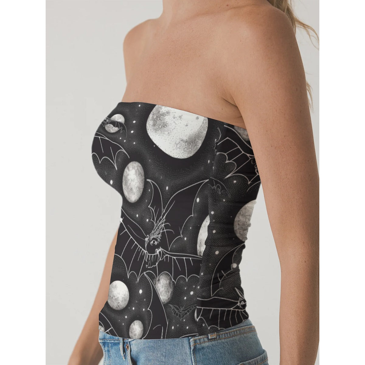 All-Over Print Women's Double-Layer Strapless Top