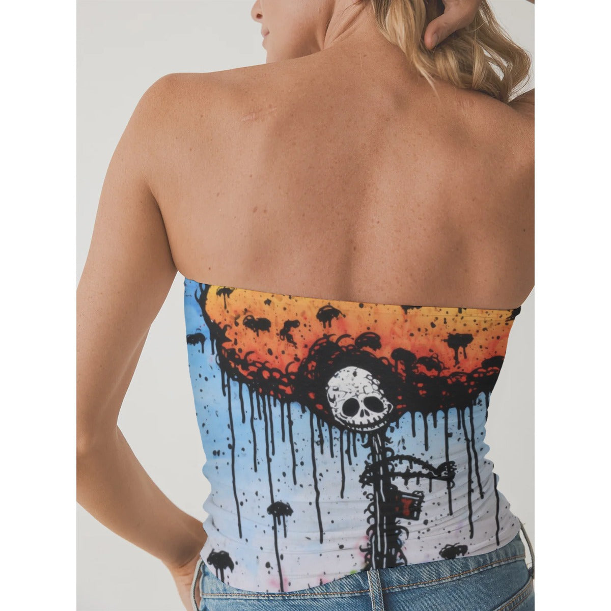 All-Over Print Women's Double-Layer Strapless Top