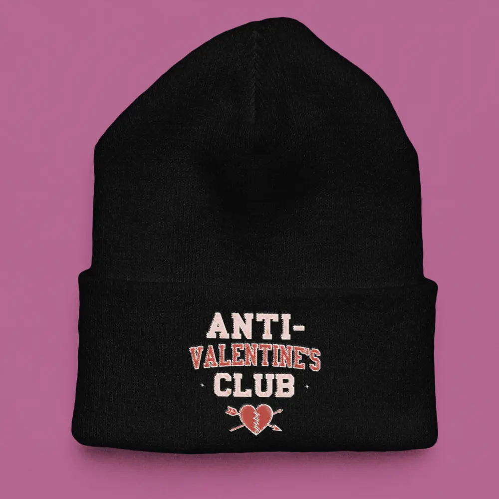 Single Life Quote Beanie – Anti-Valentine’s Club Funny Broken Heart Hat for Him shevibes fulfillment