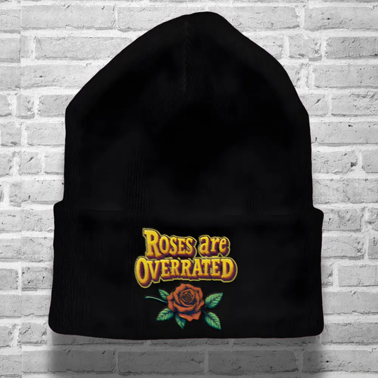 Single Life Quote Beanie – Roses Are Overrated Funny Anti-Romance Hat for Men shevibes fulfillment