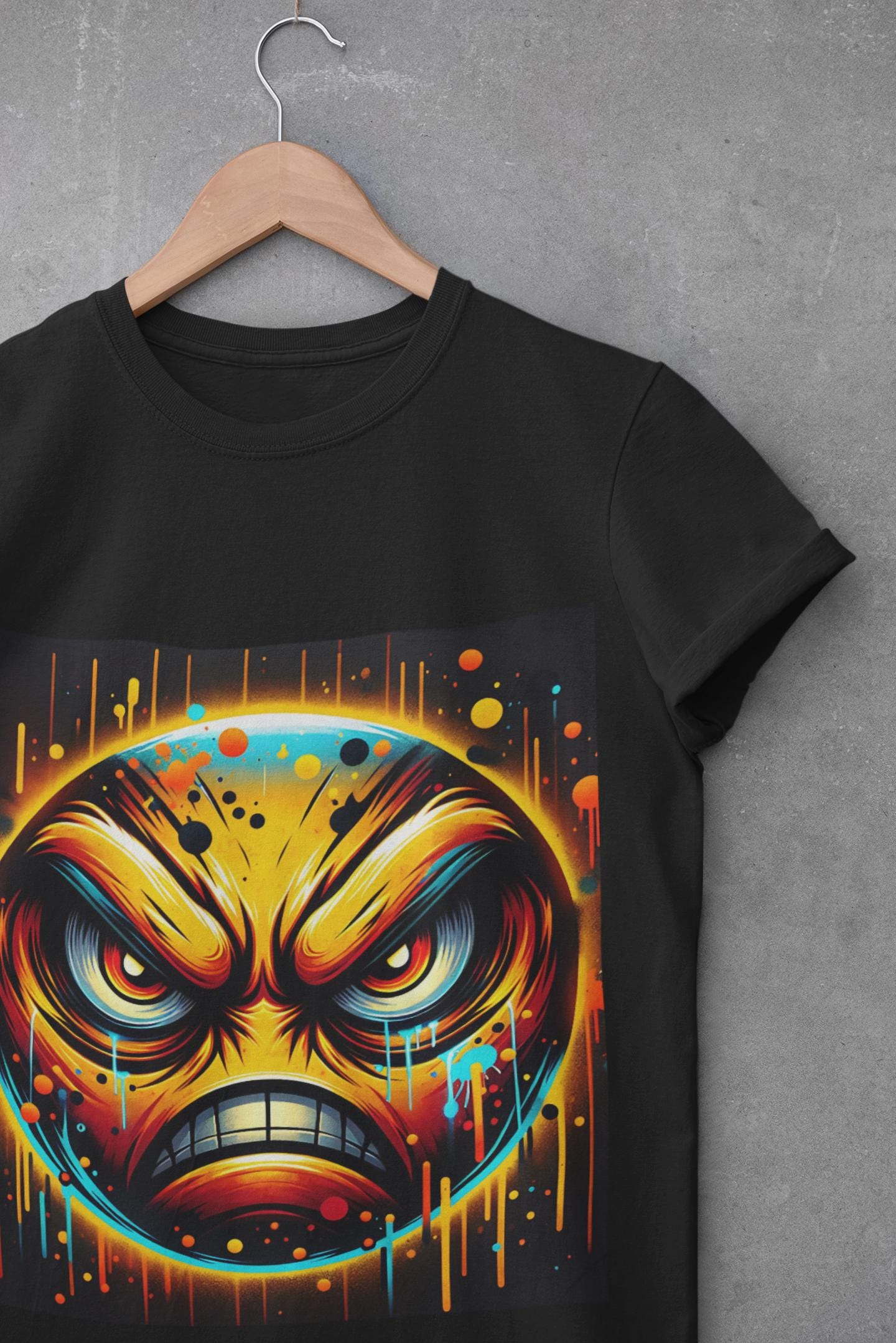 Grunge Angry Face Tank Top: Edgy Punk Streetwear Tee