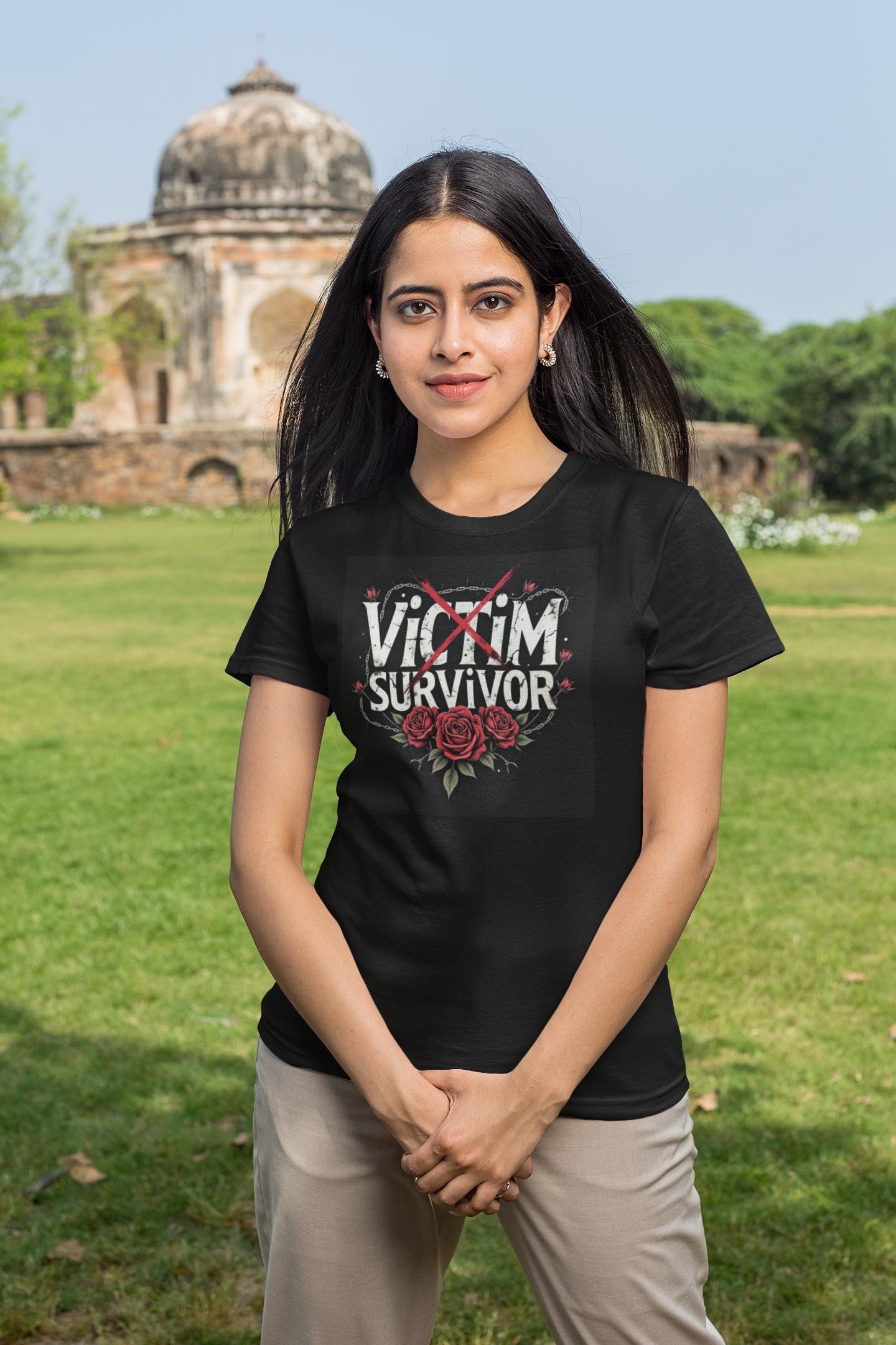 Empowering Survivor Tee: Inspirational Feminist T-Shirt