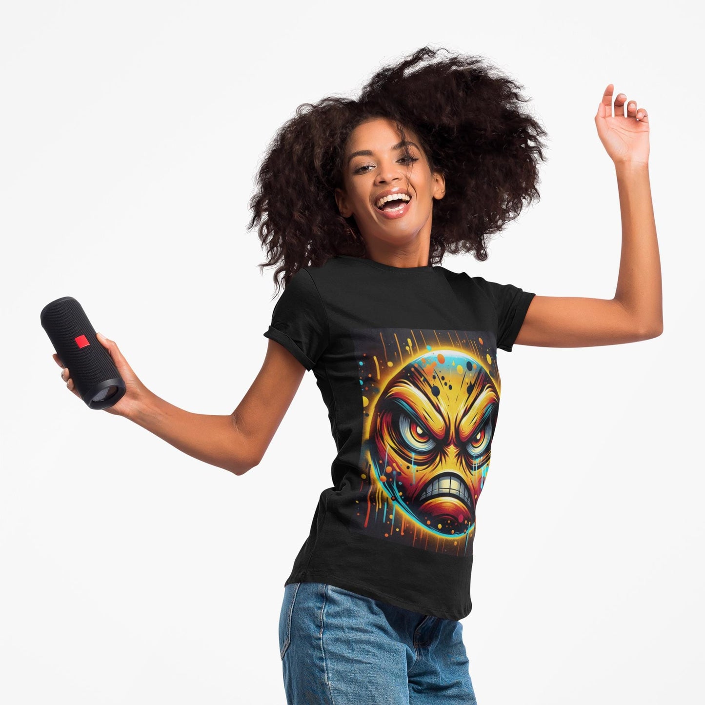 Grunge Angry Face Tank Top: Edgy Punk Streetwear Tee