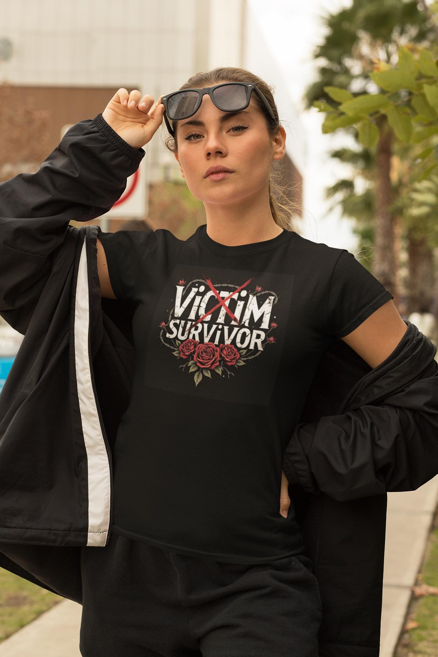Empowering Survivor Tee: Inspirational Feminist T-Shirt