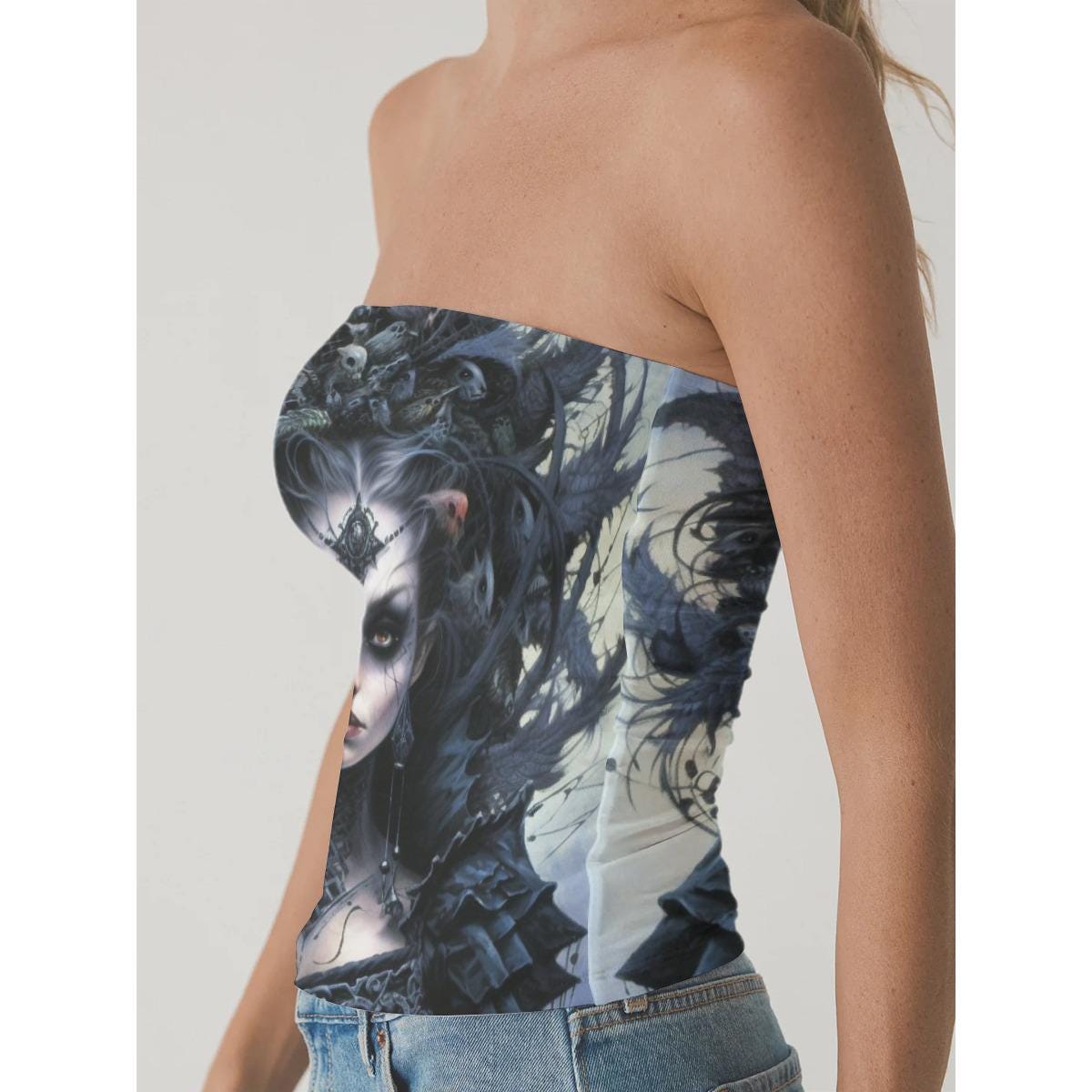Witching Hour Tube Top: Goth Grunge Halloween Crop Top