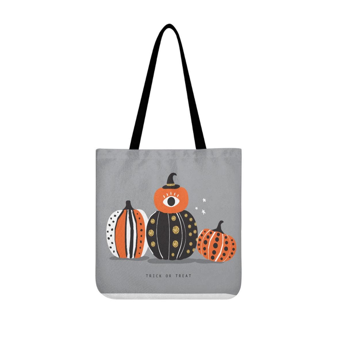 Single Life Halloween Tote Bag: Gray Pumpkin Pattern, Spooky Season