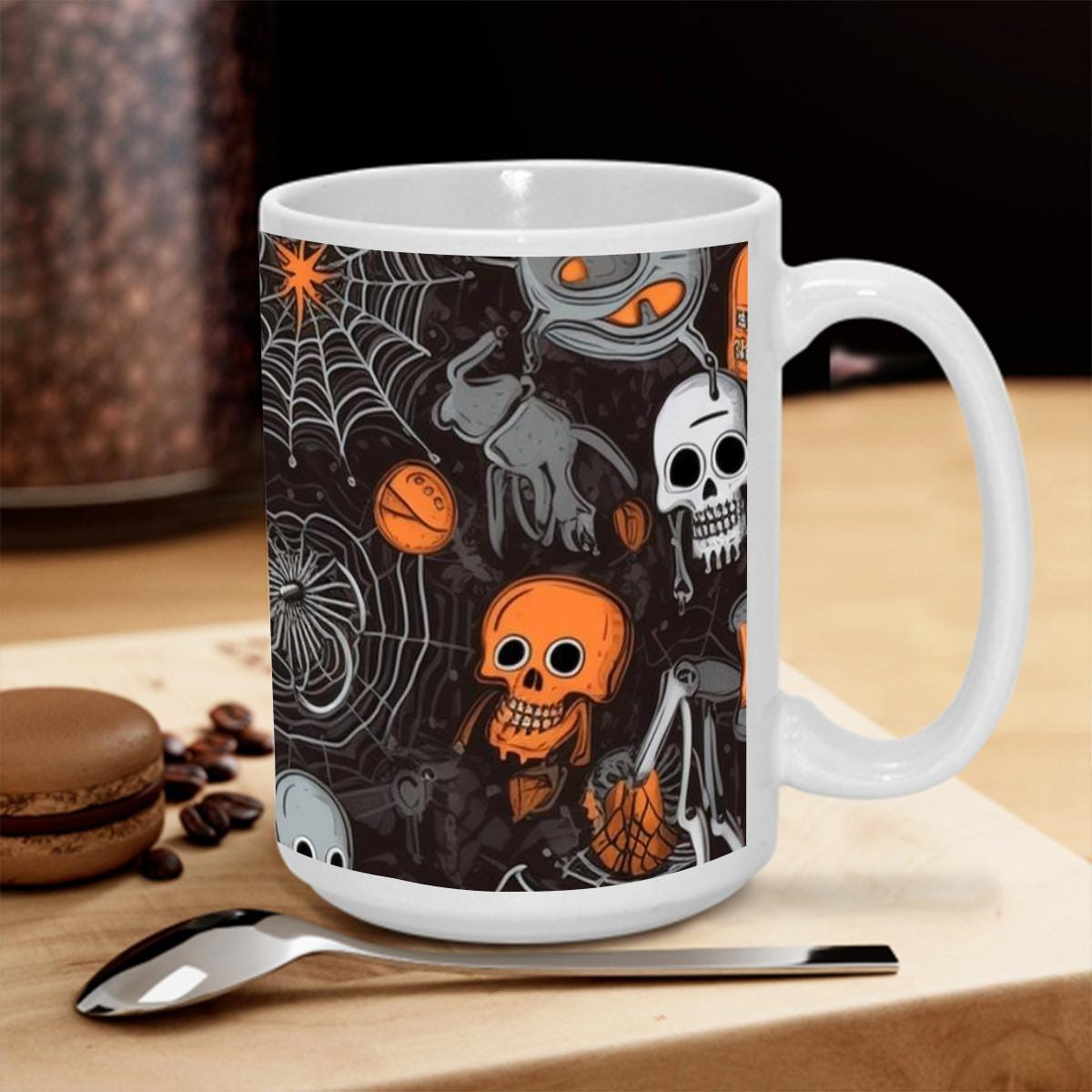 Ghost Pumpkin Halloween Mug: Funny Spooky Season Coffee Cup