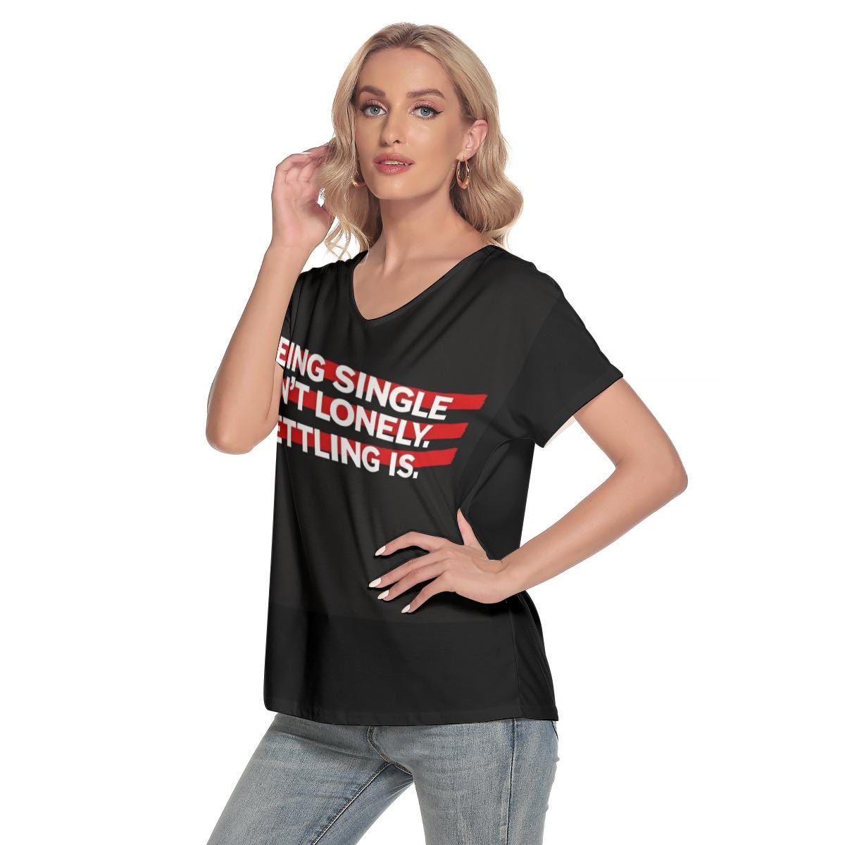Empowering Single Life T-Shirt | 'Being Single Isn't Lonely' Tee | NYC Dating Scene Statement"