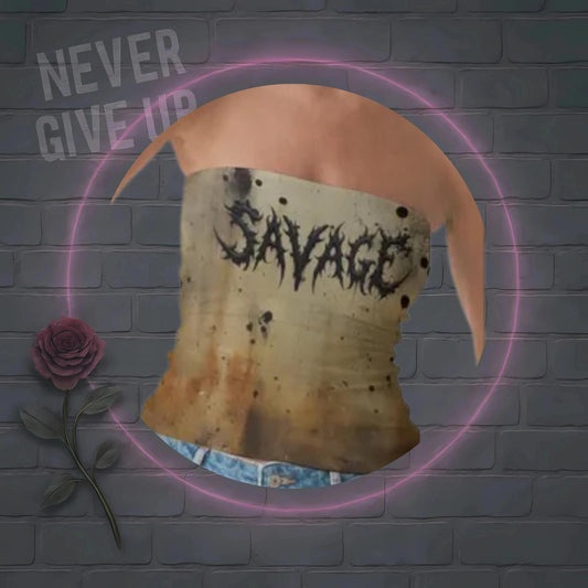 Grunge Tube Top – Edgy Women’s Strapless Shirt with Halloween Vibes & Retro Graphics
