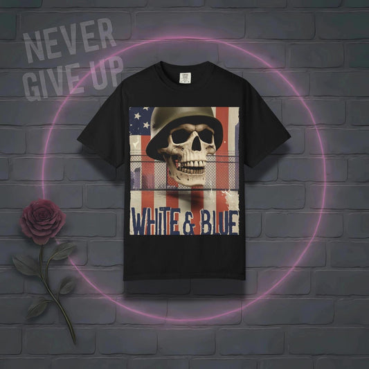 Patriotic Skull USA Flag T-Shirt: Military Pride Cotton Tee