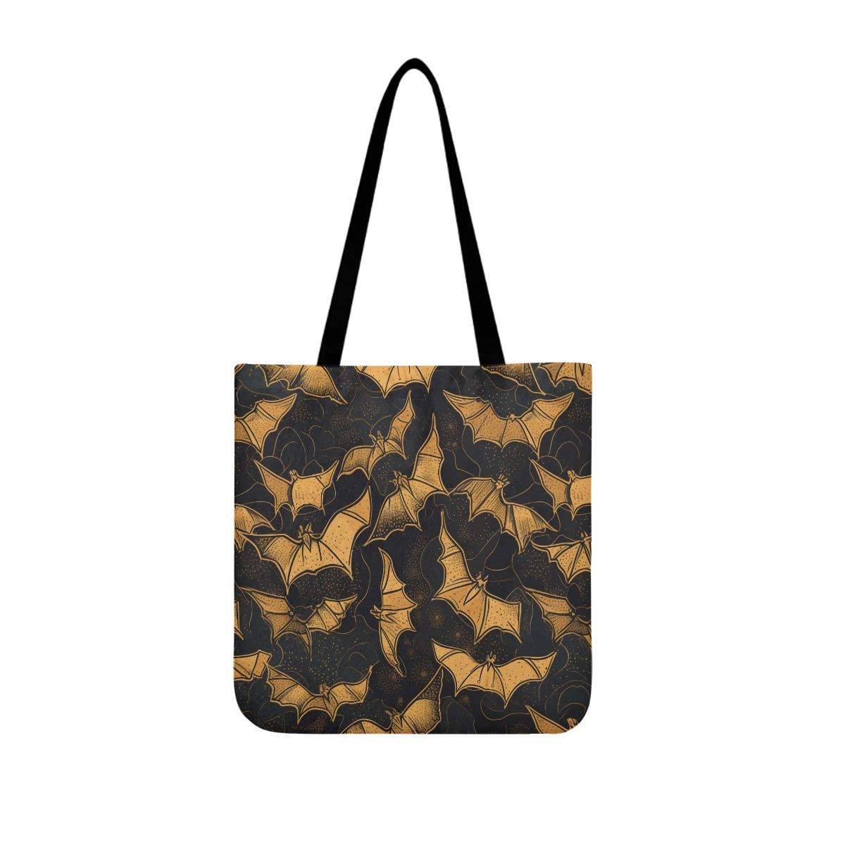 Bat Print Tote Bag Spooky Cute Halloween Canvas Bag for Fall and Single Life Style
