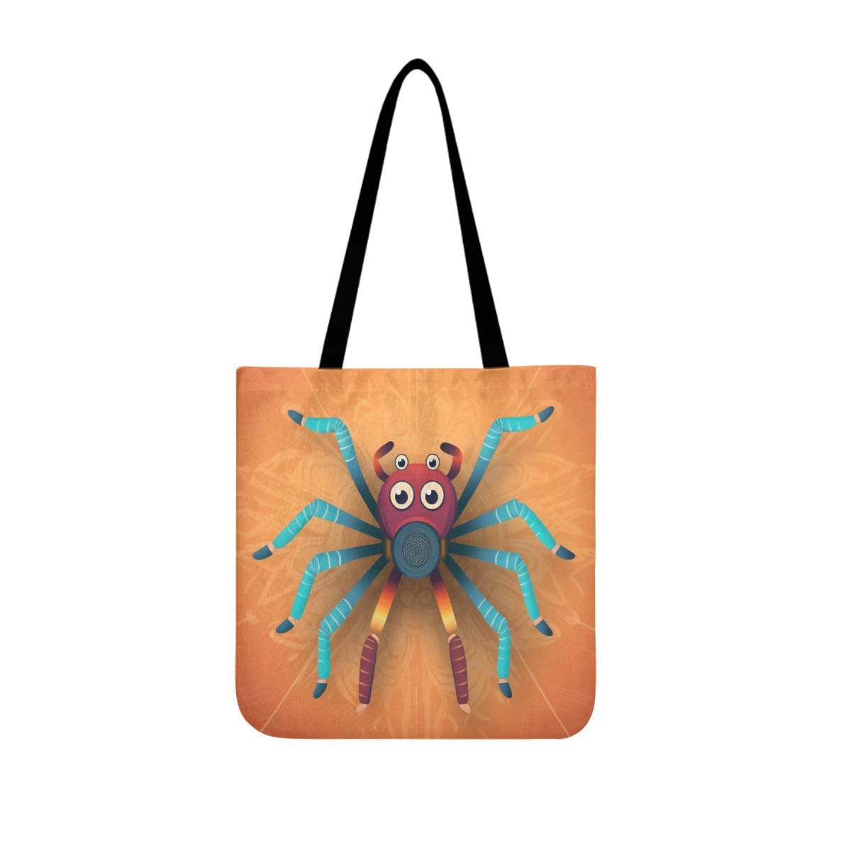 Halloween Spider Tote Bag: Orange Canvas Single Life Accessory