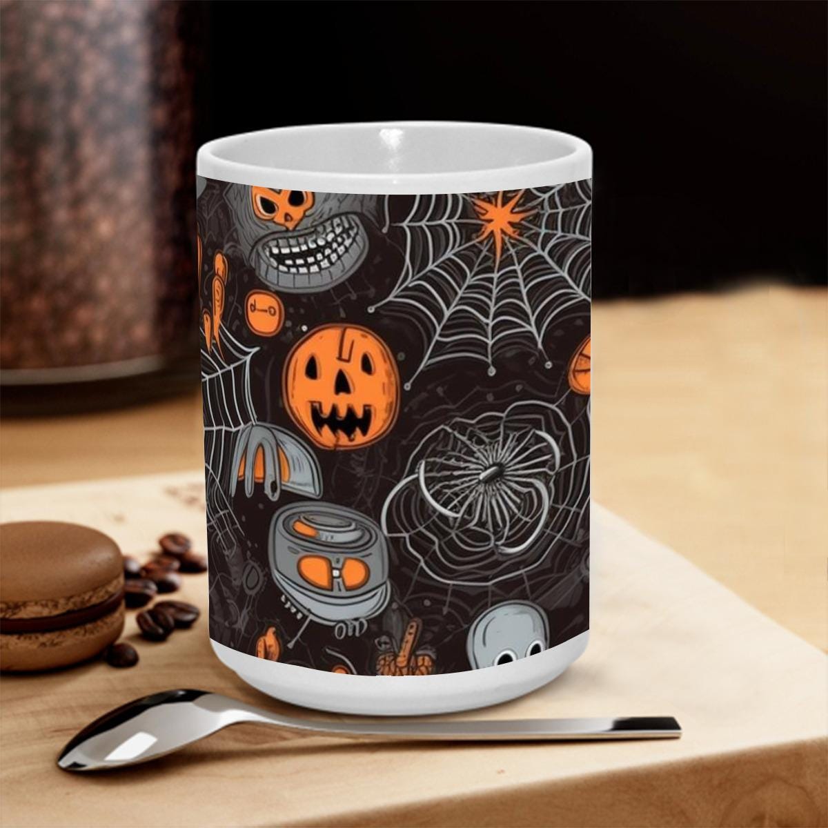 Ghost Pumpkin Halloween Mug: Funny Spooky Season Coffee Cup