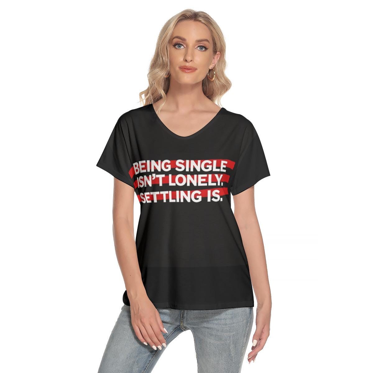 Empowering Single Life T-Shirt | 'Being Single Isn't Lonely' Tee | NYC Dating Scene Statement"