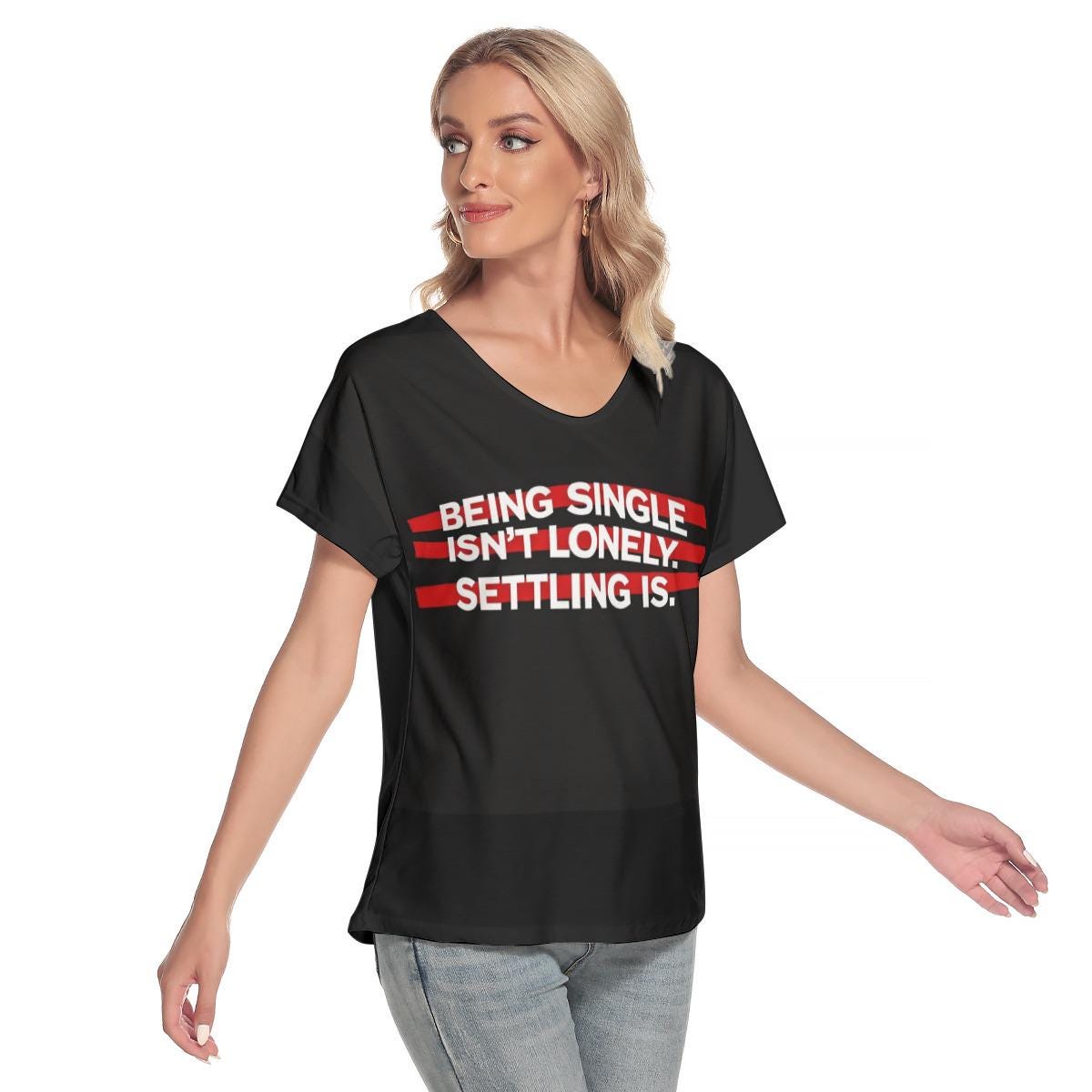 Empowering Single Life T-Shirt | 'Being Single Isn't Lonely' Tee | NYC Dating Scene Statement"