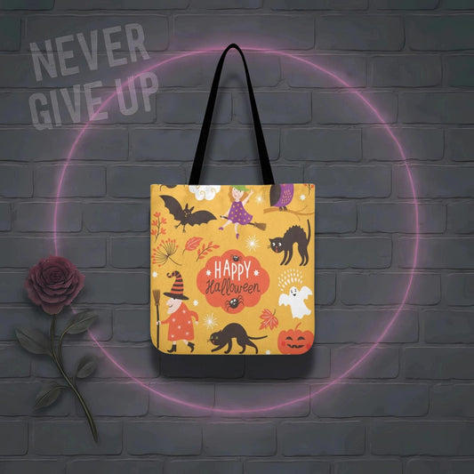 Halloween Spider Tote Bag: Orange Canvas Single Life Accessory