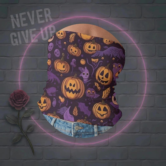 Purple Pumpkin Halloween Tube Top: Spooky Single Life Fashion