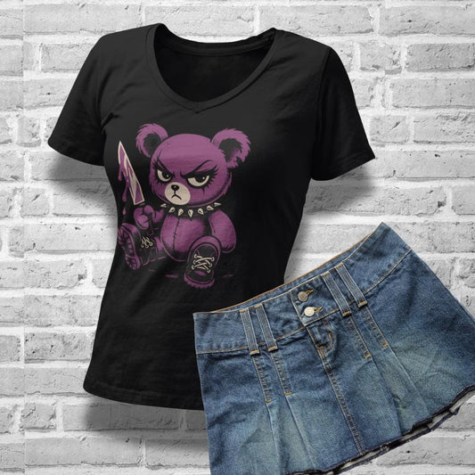 Evil Teddy Bear Tank Top: Purple Horror Goth Punk Fashion
