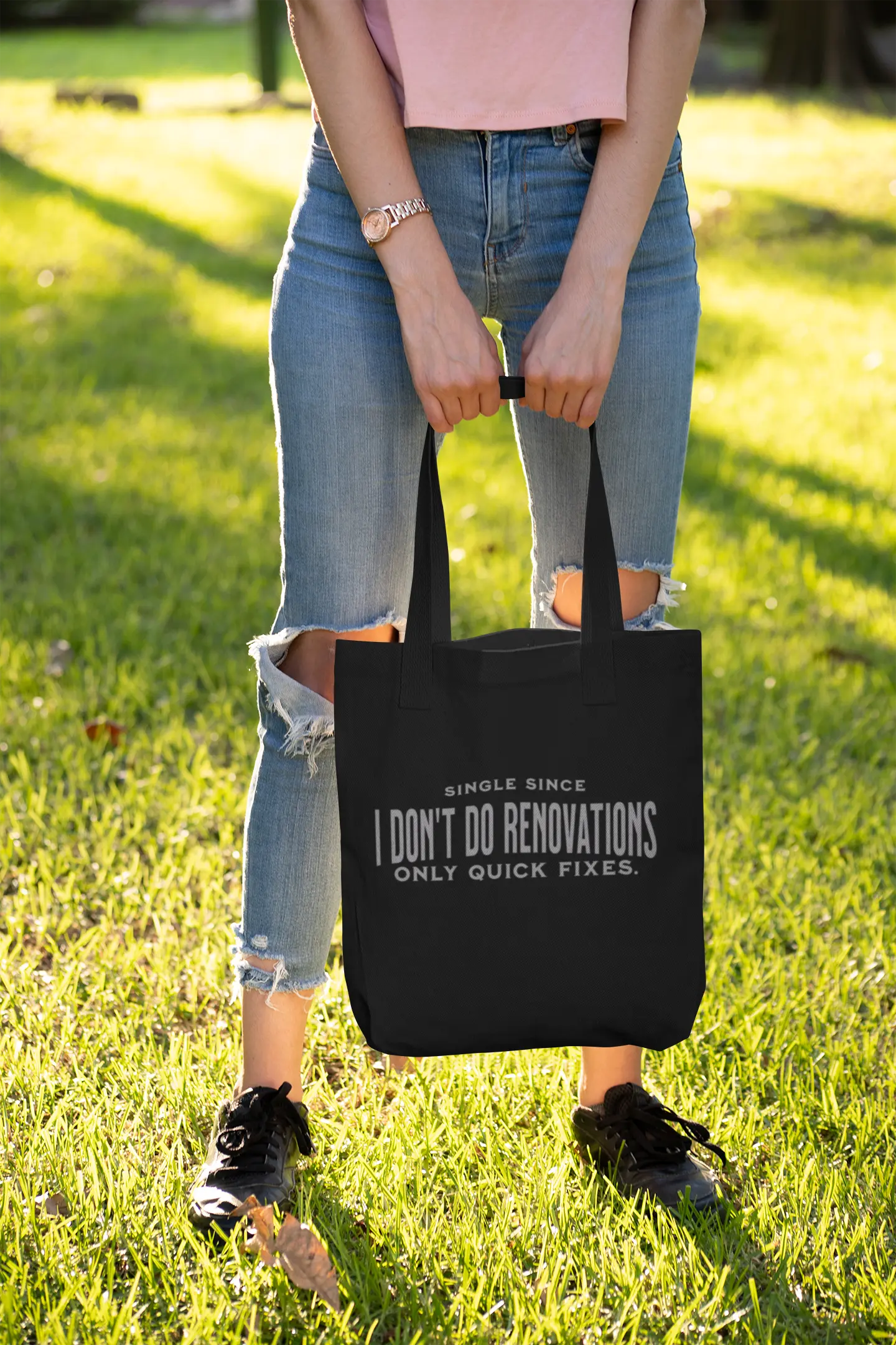 "I Don’t Do Renovations" Tote Bag | Bold, Sarcastic Everyday Bag for Independent Women Yoycol